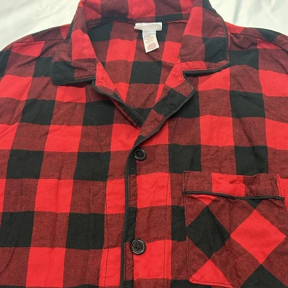 Target Wondershop men's Christmas red buffalo plaid pajamas pjs set size medium - Picture 2 of 10